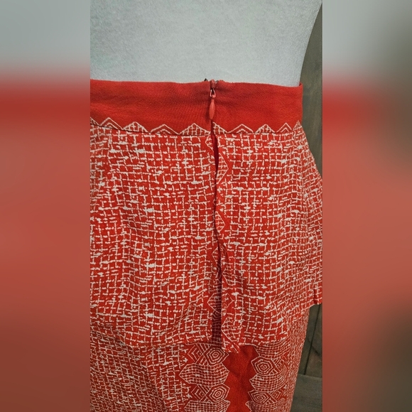 Anthropologie PLENTY by Tracy Reese Silky Broken Levels Skirt In Red/white.Sz 0 - Picture 13 of 13